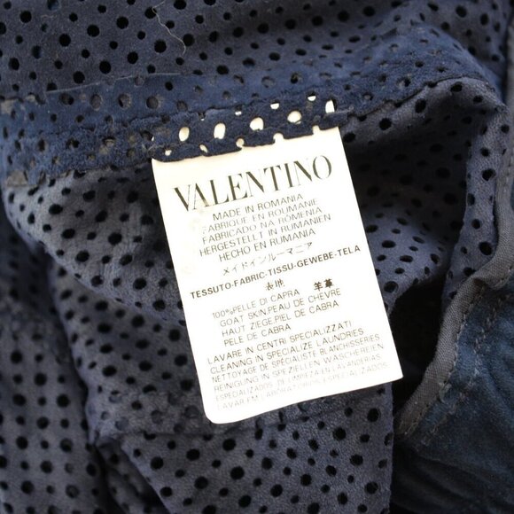 Valentino Navy Suede Jacket Sz 4 - Picture 5 of 7